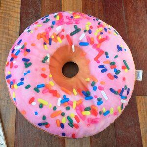 2 Scoops Pink/Chocolate Sprinkles Donut Pillow